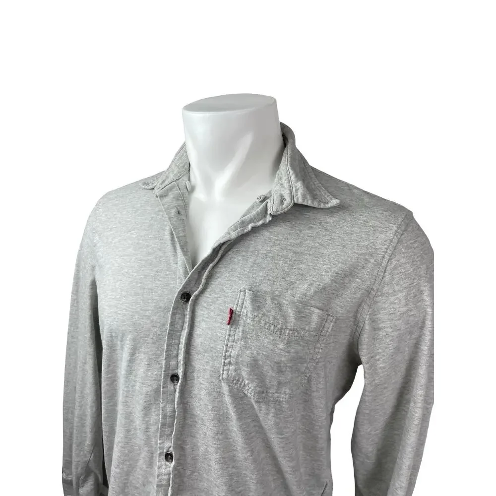 Levi's Men's Gray Heather Long Sleeve Button Down Chest Pocket Shirt Top Size L